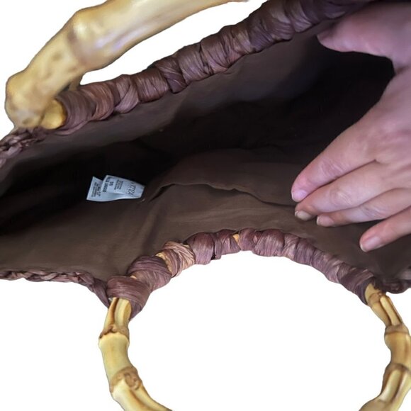 Saenza 100% Straw Beach Handbag - Picture 3 of 6